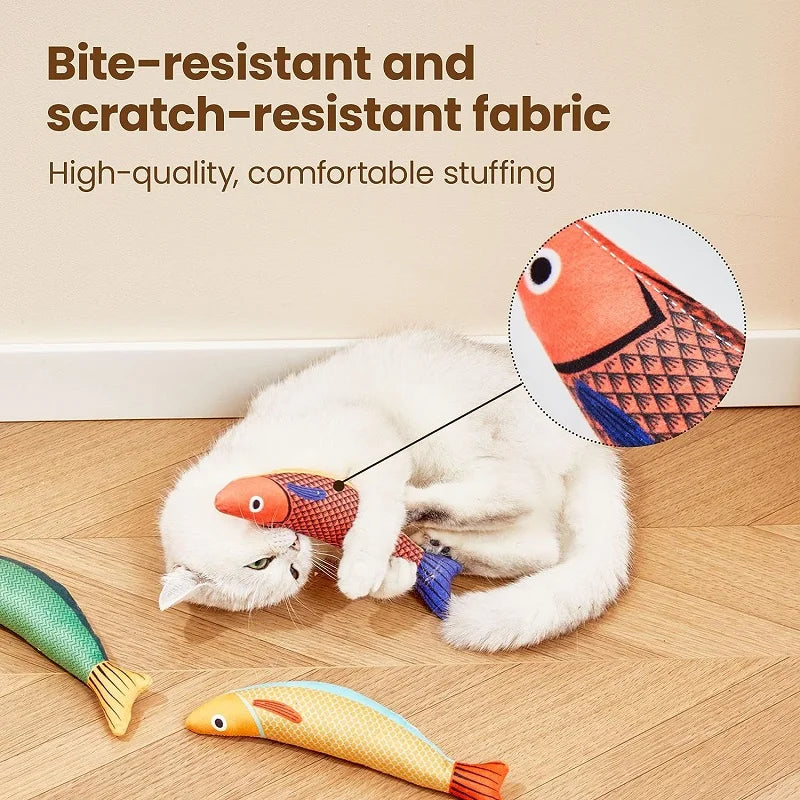 3D Catnip Fish Toy – Interactive Plush Goldfish with Sound for Kittens & Cats!