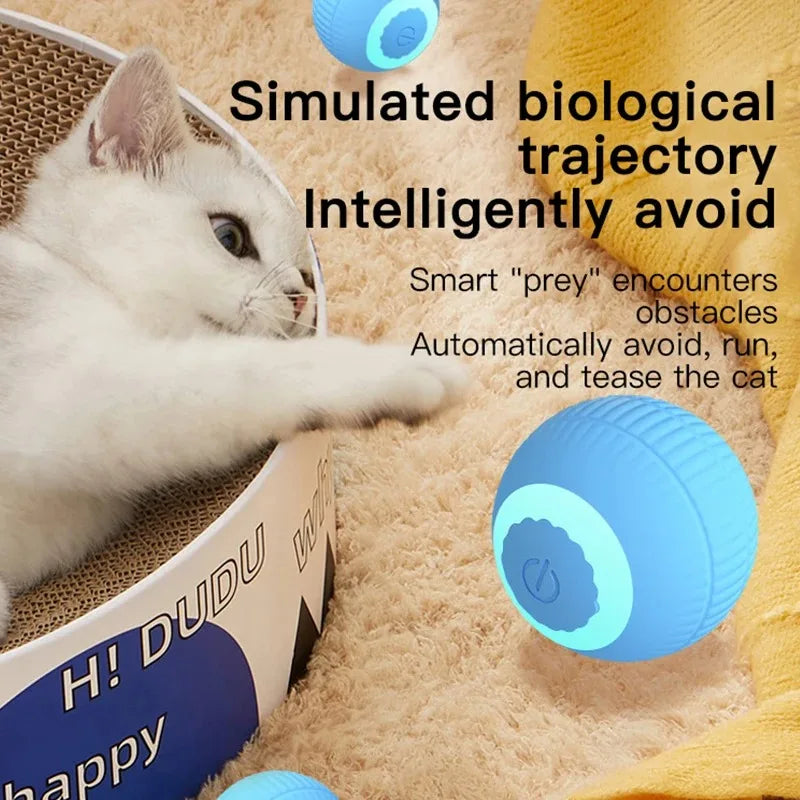 Self-Moving Interactive Cat Ball – Electric Automatic Rolling Toy for Kittens & Cats!