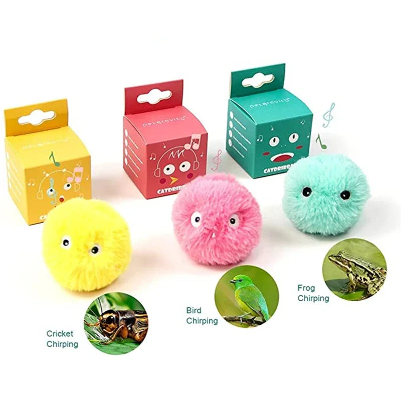Smart Electric Catnip Toy – Plush Squeak Ball for Interactive Kitten Training & Play!