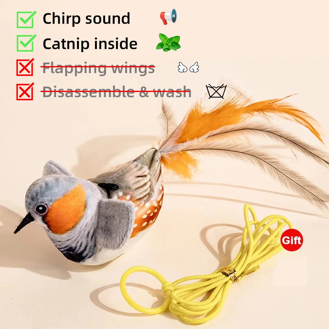 NaturePaws Rechargeable Flapping Bird Cat Toy – Chirping, Catnip-Infused, and Touch-Activated!