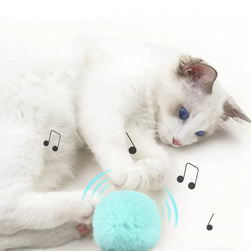 Smart Electric Catnip Toy – Plush Squeak Ball for Interactive Kitten Training & Play!
