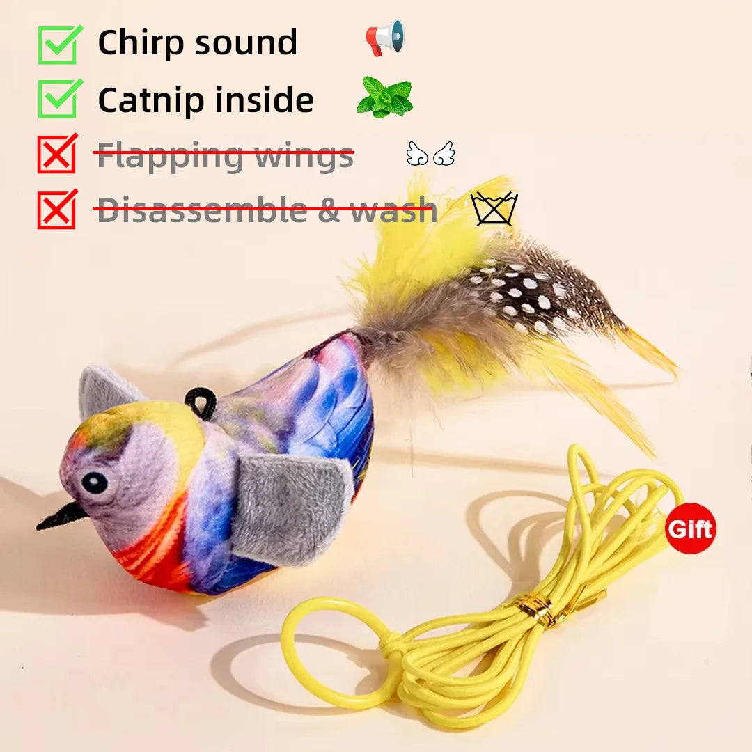 NaturePaws Rechargeable Flapping Bird Cat Toy – Chirping, Catnip-Infused, and Touch-Activated!