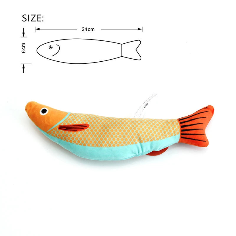 3D Catnip Fish Toy – Interactive Plush Goldfish with Sound for Kittens & Cats!