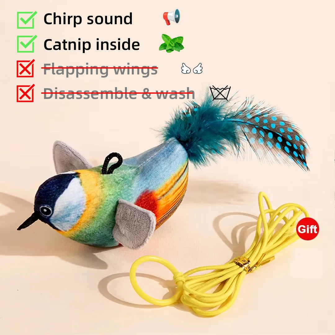 NaturePaws Rechargeable Flapping Bird Cat Toy – Chirping, Catnip-Infused, and Touch-Activated!