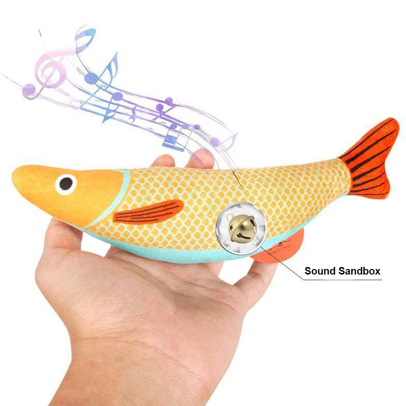 3D Catnip Fish Toy – Interactive Plush Goldfish with Sound for Kittens & Cats!