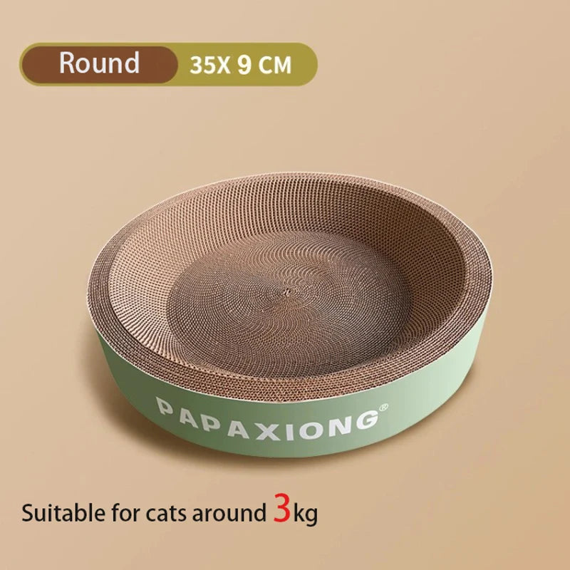 Durable Cat Scratcher Toy – Round & Oval Cardboard Scratching Post with Thickened Corn Glue for Cats!