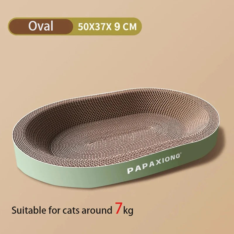 Durable Cat Scratcher Toy – Round & Oval Cardboard Scratching Post with Thickened Corn Glue for Cats!