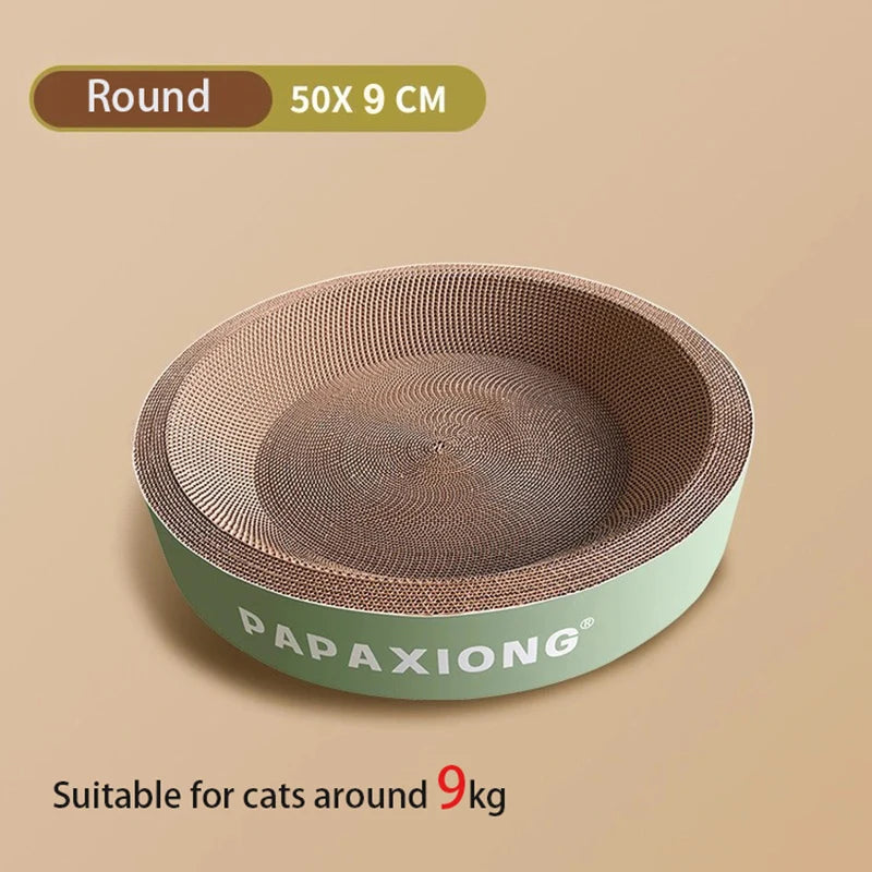 Durable Cat Scratcher Toy – Round & Oval Cardboard Scratching Post with Thickened Corn Glue for Cats!