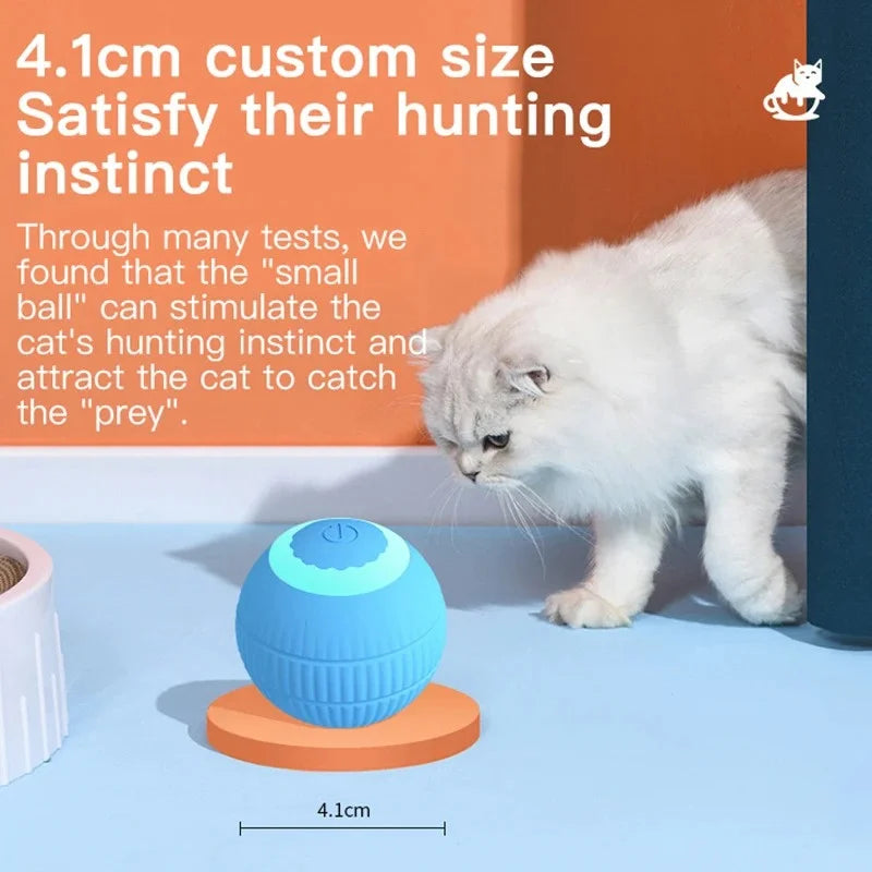 Self-Moving Interactive Cat Ball – Electric Automatic Rolling Toy for Kittens & Cats!