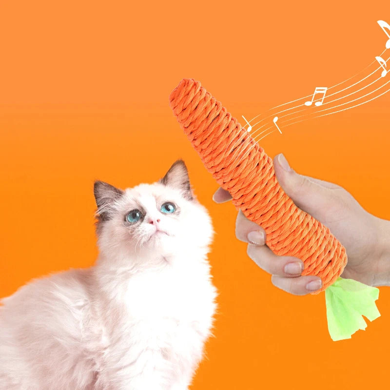 Interactive Carrot Cat Toy – Bite-Resistant Chew & Scratcher for Healthy Teeth & Play!