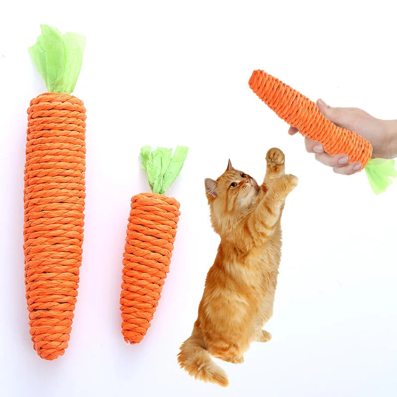 Interactive Carrot Cat Toy – Bite-Resistant Chew & Scratcher for Healthy Teeth & Play!