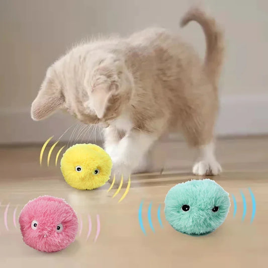 Smart Electric Catnip Toy – Plush Squeak Ball for Interactive Kitten Training & Play!