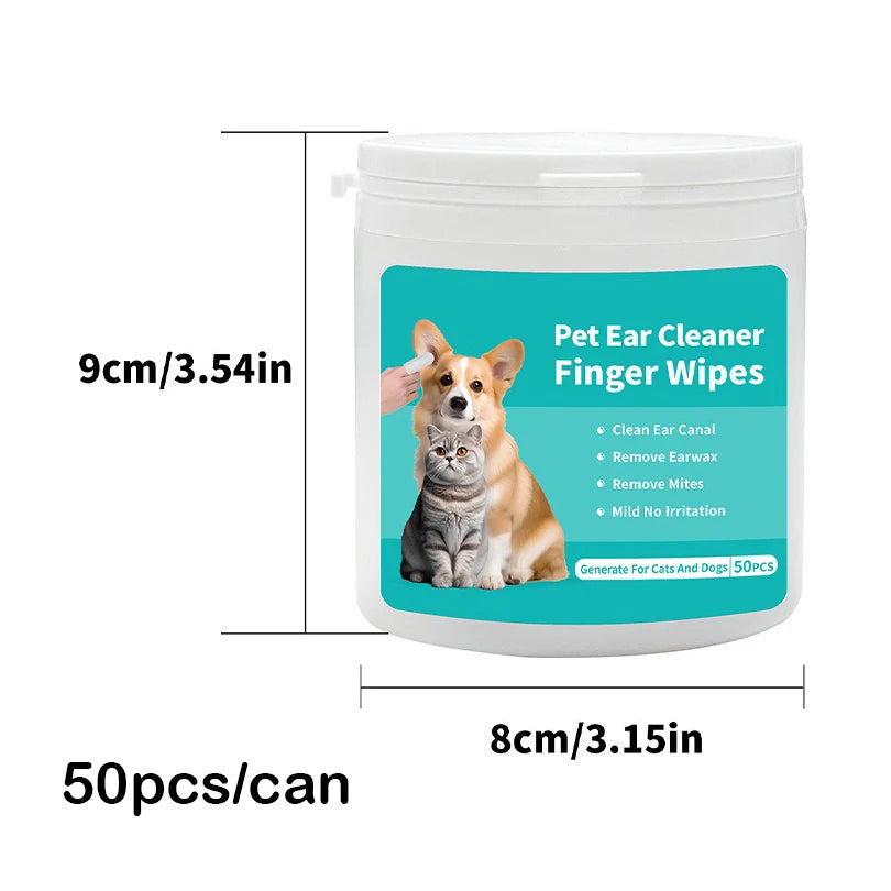 Pet Ear Cleaning Wipes – Fingertip Wipes for Mite Removal & Hygiene in Cats & Dogs!