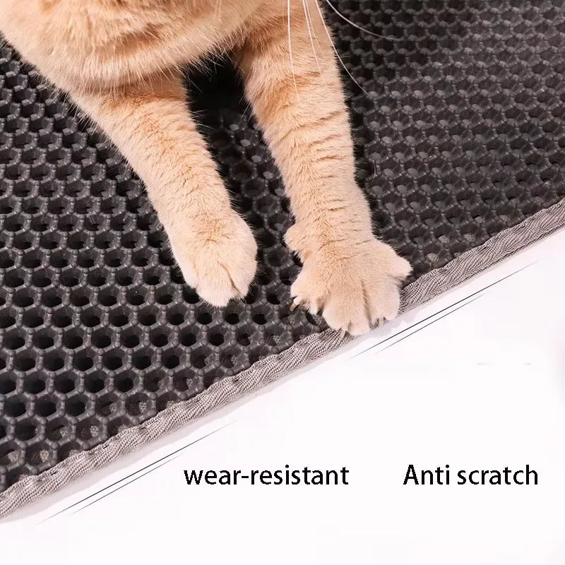 Double Layer Cat Litter Mat – Waterproof, Non-Slip, Washable Sand Cleaning Pad with Gift!