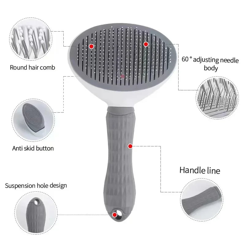 One-Click Self-Cleaning Pet Grooming Brush – Hair Removal Comb for Cats & Dogs