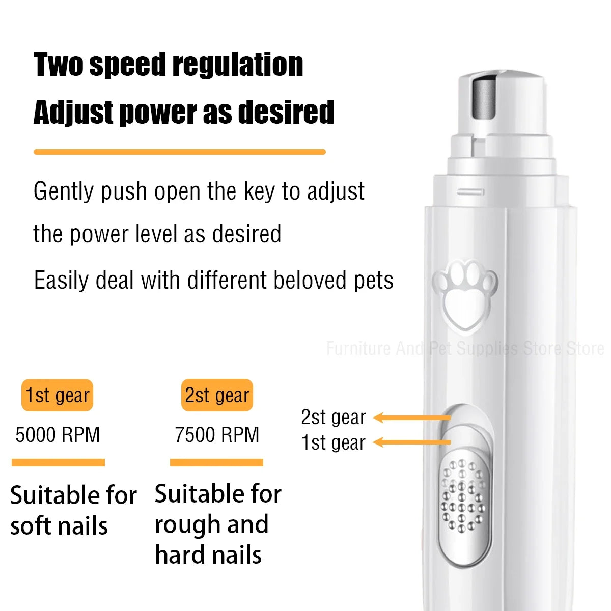 Electric Dog Nail Grinder – USB Rechargeable Painless Nail Clipper & Polisher for Small/Large Pets!