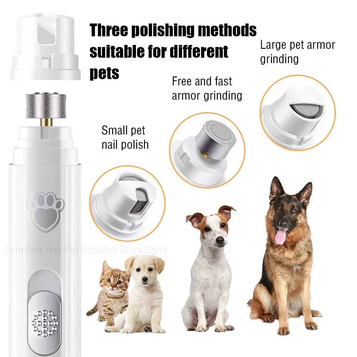 Electric Dog Nail Grinder – USB Rechargeable Painless Nail Clipper & Polisher for Small/Large Pets!