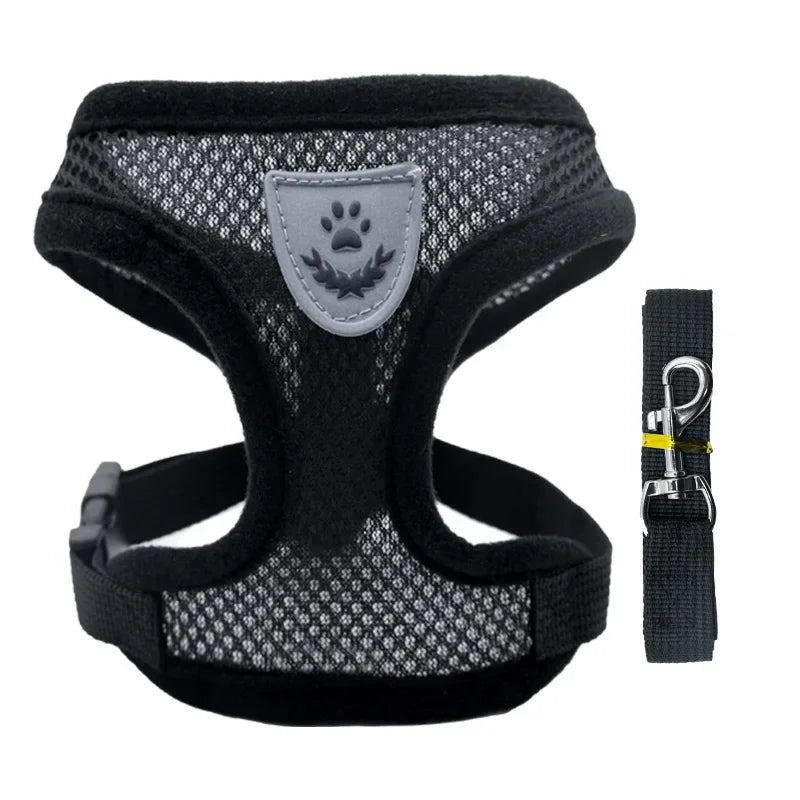 Escape-Proof Cat Harness & Leash – Adjustable Mesh Vest for Small & Medium Pets!